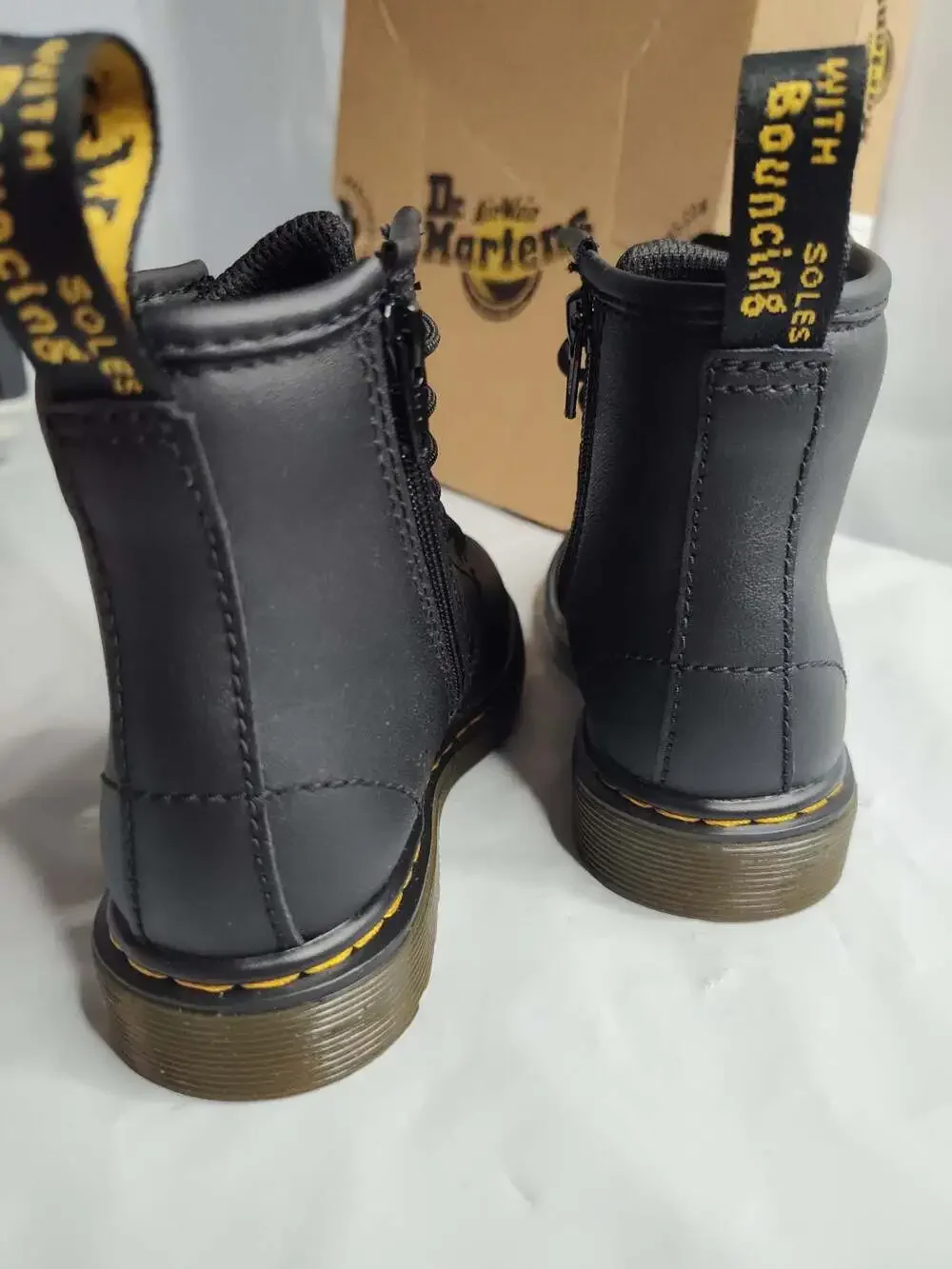 Dr. Martens 1460 Softy T Toddler Black Leather Lace-Up Boots Childs Size 9